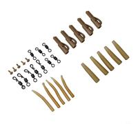 Hosrivae Kit de aparejo de helicóptero para pesca de carbohidratos, juego de aparejos de terminal de 30 piezas con clips de plástico, goma de cola, giratorios de cambio rápido, antimangas y pines