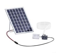 Hosrivae Kit de bomba de fuente solar de 10 W, bomba de agua sumergible de 12 V con caudal de 240 l/h, tubo de 2 m y filtro para estanque, acuario y sistema de circulación de agua de fuente al aire