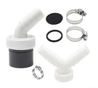 Hosrivae Kit de conector de manguera de lavadora, drenaje de PVC con divisor en Y de doble dispositivo, se adapta a tubos de 30-40 mm y manguera de 19-24 mm, incluye abrazaderas, gris