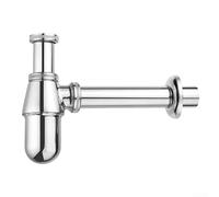 Hosrivae Kit de drenaje de baño de aleación de zinc plateado con trampa P en la pared y válvula de residuos antiolor, se adapta a inodoros colgantes de pared y accesorios de drenaje de orquídeas