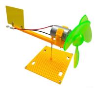 Hosrivae Kit de generador de turbina eólica, motor sin escobillas CC con soporte y proyecto educativo de ciencia para aprender física, salida de 0.1 V-18 V, modelo de montaje de 20 cm
