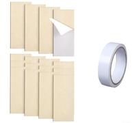 Hosrivae Kit de reparación de bisagras de puerta de madera con 8 placas de relleno y 16 cintas, mortaja pelada de fijación de madera de 3.5 x 1.1 pulgadas, parche para instalar marco de puerta de