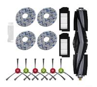 Hosrivae Kit de repuesto de cepillo lateral de cepillo principal HEPA y trapo de limpieza para robot aspirador EcovacsX1 X1 E X1Turbo