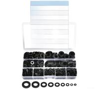 Hosrivae Kit surtido de arandelas de nailon de 1200 piezas, espaciadores aislantes negros M2- Proyectos eléctricos mecánicos automotrices, caja organizada