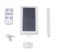 Hosrivae Lámpara de pared solar para exteriores de 48 LED con sensor de movimiento PIR, IP65 impermeable, brillo de 800 lúmenes, carga bidireccional, seguridad para jardín y porche (blanco)