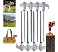 Hosrivae Lonas atornilladas para tienda de campaña, toldo de camping o toldo duro o tierra, con líneas de sujeción para toldo de mano de 8 pulgadas o anclajes roscados robustos (blanco 8+1)