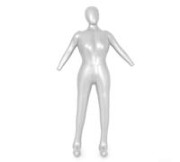 Hosrivae Maniquí femenino inflable de cuerpo completo, modelo de exhibición, ropa, tops, bufandas y pantalones - Torso de PVC con brazos, 165 cm de alto, plateado (paquete de 1)