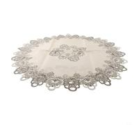 Hosrivae Mantel redondo de encaje para mesa de comedor, mantel de poliéster floral, lavable a máquina, resistente a las arrugas y a las manchas, uso en interiores y exteriores (70 cm) (XL)