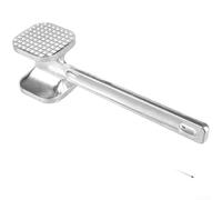 Hosrivae Martillo ablandador de carne de acero con carne antideslizante, pollo, cerdo y aves de corral, herramienta de mazo de cocina de doble cara, plateado, 24 cm