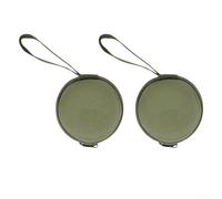 Hosrivae Mini bolsa de almacenamiento redonda de EVA para acampar al aire libre, senderismo y viajes, impermeable, bolsa compacta para llavero con bolsillo interior para llaves, USB Dri (verde militar