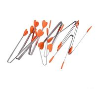 Hosrivae Mini pinzas para alimentos, juego de 10 pinzas de cocina de acero inoxidable en forma de corazón con puntas de silicona resistentes al calor para barbacoa, parrilla, servir y uso en la cocina
