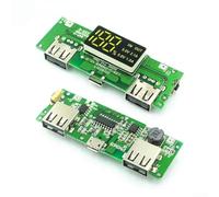 Hosrivae Módulo de carga de pantalla digital con salida USB dual, paquetes de bricolaje de placa bancaria de 5 V, indicador de estado LED, funda ABS, compatible con celdas Li- de 3.7 V (2 A 1 A)