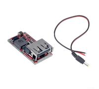 Hosrivae Módulo reductor dual USB DC-DC de 6 V-40 V a 5 V 3 A, convertidor de carga de coche, teléfono, tablet, banco, panel solar, proyectos de bricolaje (individual + cable de 30 cm)