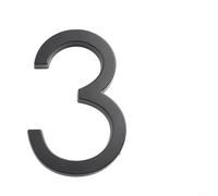 Hosrivae Números de casa de metal estéreo 3D flotantes modernos - Señales digitales de acero inoxidable cepillado de 5.6 pulgadas, aluminio antioxidante, uso en interiores y exteriores (3)