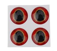 Hosrivae Ojos de señuelo de pesca holográficos 3D para atar moscas, moldeado de goma suave, reflejo y refracción realistas, 6 mm/8 mm/10 mm/12 mm, dorado/rojo/plateado (rojo)