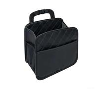 Hosrivae Organizador de respaldo de asiento de automóvil para coches, camiones, SUV, múltiples bolsillos de almacenamiento colgantes con función de cubo de basura, organizador plegable de piel