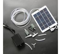 Hosrivae Panel solar de 3 W y 5 V para acuario, kit de oxígeno solar con piedras de aire duales, función de carga USB, tubos de aire de 1,6 m, compatible con S