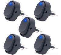 Hosrivae Paneles de control de interruptor basculante iluminados con LED azul de 12 V CC 30 A, barcos, caravanas y aplicaciones automotrices, apagado con cerradura de cerradura, carcasa de nailon