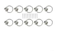 Hosrivae Paquete de 10 tiradores de gabinete de bronce antiguo para armarios de cocina, cajones y armarios, pomos de aleación de zinc con tornillos, 54 x 44 mm, estilo retro (plateado)