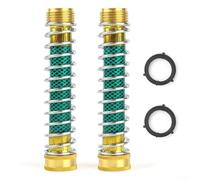 Hosrivae Paquete de 2 extensiones de manguera de jardín de 5.7 pulgadas, conector de latón con protector en espiral 3/4 mangueras estándar, antiajuste, plantas de riego para lavado de automóviles y