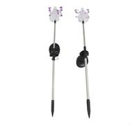 Hosrivae Paquete de 2 luces solares, decoración de jardín LED cambiante, impermeable al aire libre, regalos conmemorativos para césped, camino, camino, auto at (morado)