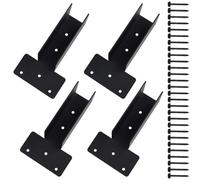 Hosrivae Paquete de 4 soportes superiores laterales para pérgola, junta superior de acero al carbono resistente 2 x 4, conector de cenador negro, estructura de madera para cobertizo, jardín, patio