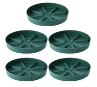 Hosrivae Paquete de 5 bandejas para macetas de 26,6 cm con ranuras de drenaje para interiores y exteriores, flores, hierbas, suculentas, blanco, gris y verde (verde)