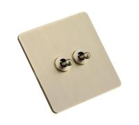 Hosrivae Pared tipo 86 para panel de interruptor de palanca, placa frontal de acero inoxidable de bronce verde, cubierta de interruptor de luz de 1 a 4 bandas de 1 o 2 vías, 86 x 86 mm, placa trasera