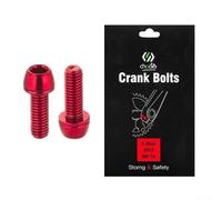 Hosrivae Pernos de manivela de acero M6 × 18 mm con arandelas coloridas recubiertas de PVD - Tornillos de fijación de brazo de biela para carretera y montaña para bielas (2 unidades) (rojo)