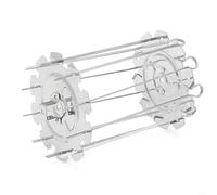 Hosrivae Pincho de acero para barbacoa con 10 tenedores, horno asador, accesorio para parrilla, alas de pollo, carne de pescado, 200 mm de longitud