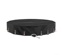 Hosrivae Piscinas solares redondas sobre el suelo, sistema patentado de ajuste de trinquete, poliéster Oxford resistente a desgarros de 330 libras, diámetro de 10 a 16 pies (color negro, juego de 2