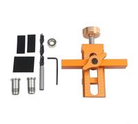 Hosrivae Plantilla de instalación de puerta de gabinete de aleación de aluminio, posicionador de perforación y elevación 2 en 1 con broca, guía de localización ajustable, agujero de bisagra, muebles