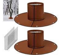 Hosrivae Protector desmontable de raíz de palmera, 3 capas de invierno con picos de tierra, tela Oxford resistente y película de aluminio, plantas tropicales, árboles de hasta 14 pulgadas, marrón (2