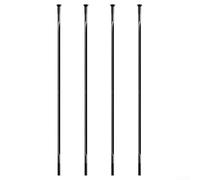 Hosrivae Radios redondos de tracción recta de 14G para bicicletas de montaña y carretera - Acero inoxidable T302, negro, 258-270 mm, serie Wing20, ligero (paquete de 4) (20 tetinas)