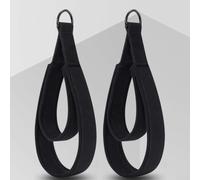 Hosrivae Reformer Straps Pilates, Yoga Pie y Mano Tirar con Correa de Nylon Negro Accesorios de Esterilla de Algodón 37 cm