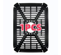Hosrivae Sartén para freidora de aire con placa de soporte separadora de aceite, 8.46 x 6.02 pulgadas, ubicada en acero inoxidable 304, bandeja para no freír para una circulación uniforme del aire