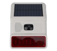 Hosrivae Sirena de alarma solar para exteriores, inalámbrica para luz estroboscópica de flash de 433 MHz para sistema de seguridad del hogar, carcasa ABS resistente a la intemperie, para batería