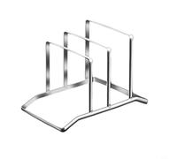 Hosrivae Soporte de acero para tabla de cortar, estante de almacenamiento, encimera de cocina, tabla de cortar que ahorra espacio con almohadillas de silicona antideslizantes, apto para drenaje (A)