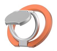 Hosrivae Soporte magnético ajustable para anillo de teléfono y soporte con bucle de agarre de aleación de aluminio, imán de dos caras para una fijación segura del coche (naranja)