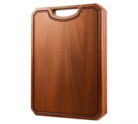 Hosrivae Tabla de cortar de madera multiusos para carne, verduras, queso, pan con base estable y textura de madera auténtica para preparación y exhibición (estilo rectangular)