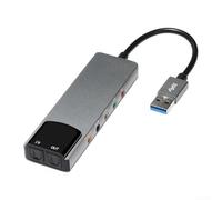 Hosrivae Tarjeta de sonido USB con cuerpo de aluminio compatible con audio envolvente 5.1 y salida de fibra óptica SPDIF compatible con Y OS