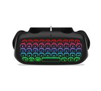 Hosrivae Teclado controlador inalámbrico RGB con BT3.0, altavoz integrado con conector de 3.5 mm, batería de 500 mAh, para comunicación de juegos PS5/PS5 Pro (negro)