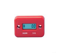 Hosrivae Temporizador electrónico de motor con pantalla LCD digital para motocicleta, para ATV, cortacésped, motosierra, barco, cronógrafo de 0 a 9999,9 horas, IP68 resistente al agua (rojo)