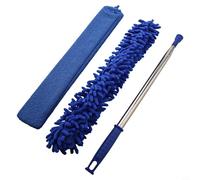 Hosrivae Tener techo para telarañas para gadget, varilla simple, lavable, plumero a microfibra telescópica para limpieza extensible, llevar a casa, 40 cm, huecos para la cabeza, reutilizable, oficina