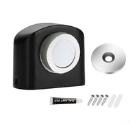 Hosrivae Tope invisible para puerta de piso para puertas interiores, soporte magnético de aleación de zinc sin perforación, acabado cepillado, resistencia ajustable manual, Mo (negro)