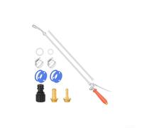 Hosrivae Varita pulverizadora ajustable de acero, manguera de jardín - Varita telescópica de 29 a 44 con boquilla giratoria de 360°, conectores rápidos y púas de latón 1/4, 3/8, 1/2 mangueras