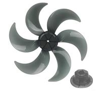 Hosrivae Ventilador de repuesto de plástico de 6 aspas para ventiladores de pedestal y mesa de 16 pulgadas, gris con cubierta de tuerca, compatible con ventiladores de pie domésticos de 400 mm