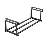 Hosrivae Zapatero colgante ajustable con estantes escalonados, almacenamiento extensible de acero al carbono para armario, armario o baño, se adapta a 40-70 cm de ancho, color gris