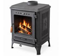 Hosseven Estufa de leña de hierro fundido de 7 kW, estufa de leña, 8005, horno sueco, chimenea de leña, uso múltiple