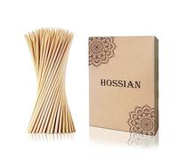 Hossian 150 pinchos naturales de bambú de 0,4 mm - pinchos para aperitivos, palos de manzana caramel, artesanías y cócteles (15CM)